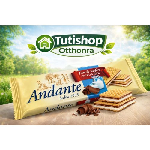 Andante Choco&milk 130g Kakaós, csokoládés és tejes krémmel töltött ostya