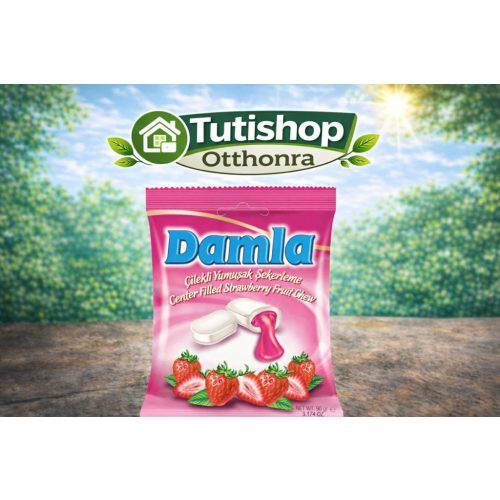 Damla Strawberry 90g Eper ízű töltelékkel töltött puhakaramella