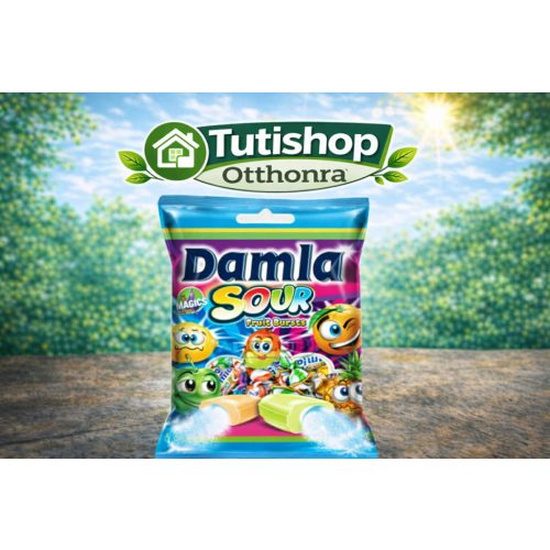 Damla Sour 90g Savanyú ízű porral töltött, vegyes gyümölcs ízű puhakaramella