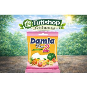   Damla New 2 Fruit 90g Görögdinnye ízű töltelékkel töltött, görögdinnye és trópusi gyümölcs ízű puhakaramella