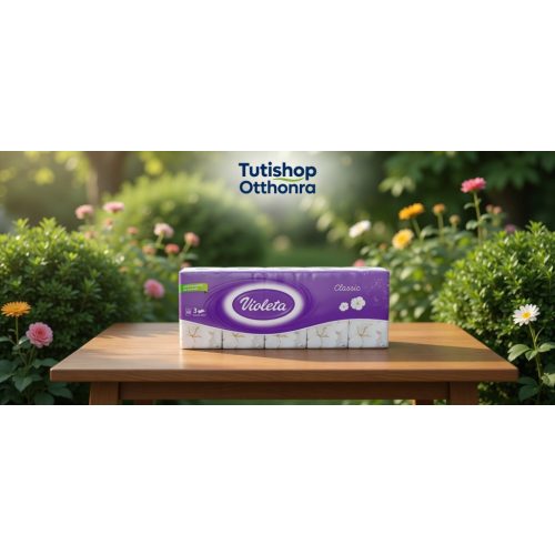  Violeta papírzsebkendő 3 rétegű - classic soft (10x10 db)