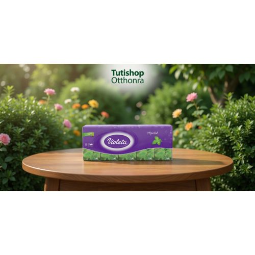 VIOLETA papírzsebkendő 3 rétegű, 10×10 db – mentol