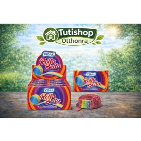 Vidal roller gumicukor 19g Rainbow, eper ízű