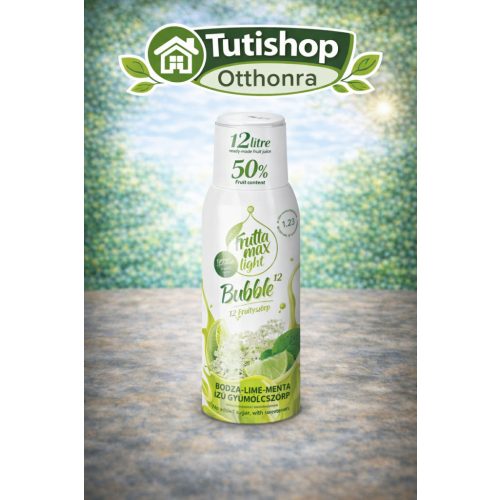 Frutta Max Bubble12 gyümölcsszörp 500ml Light Bodza-Lime-Menta (8db/krt)DRS