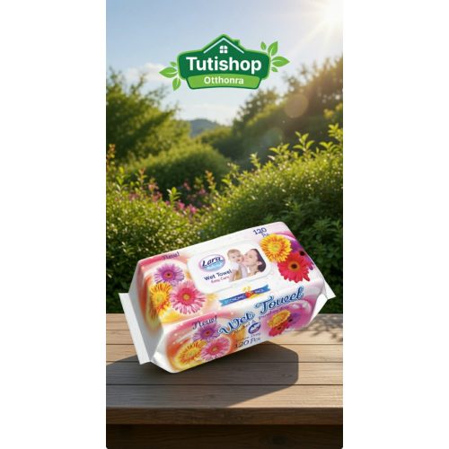 Lara baby soft Gerbera Daisy 120db-os Nedves törlőkendő, műanyag visszazárható fedéllel, alkohol és parabén mentes