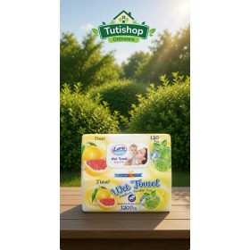  Lara baby soft Grapefruits&lemon 120db-os Nedves törlőkendő,visszazárható műanyag fedéllel, alkohol és parabén mentes