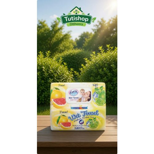 Lara baby soft Grapefruits&lemon 120db-os Nedves törlőkendő,visszazárható műanyag fedéllel, alkohol és parabén mentes