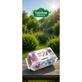   Lara baby soft Lavender Dream 120db-os Nedves törlőkendő, műanyag visszazárható fedéllel, alkohol és parabén mentes