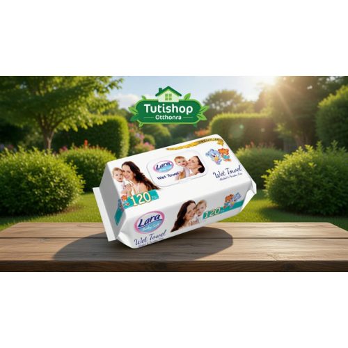 Lara baby soft Premium 120db-os Nedves törlőkendő, műanyag visszazárható fedéllel, alkohol és parabén mentes