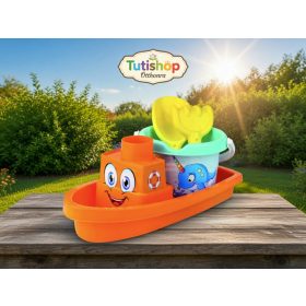 Homokozó szett Prémium Mosolygós hajóval 35*16 cm